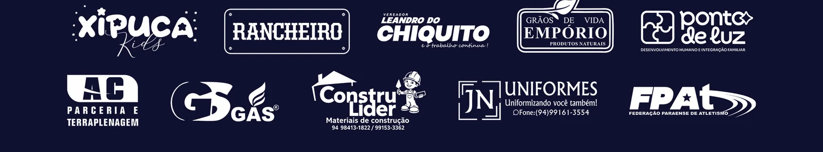 Patrocinadores e apoiadores da 3ª Braba Kids Race